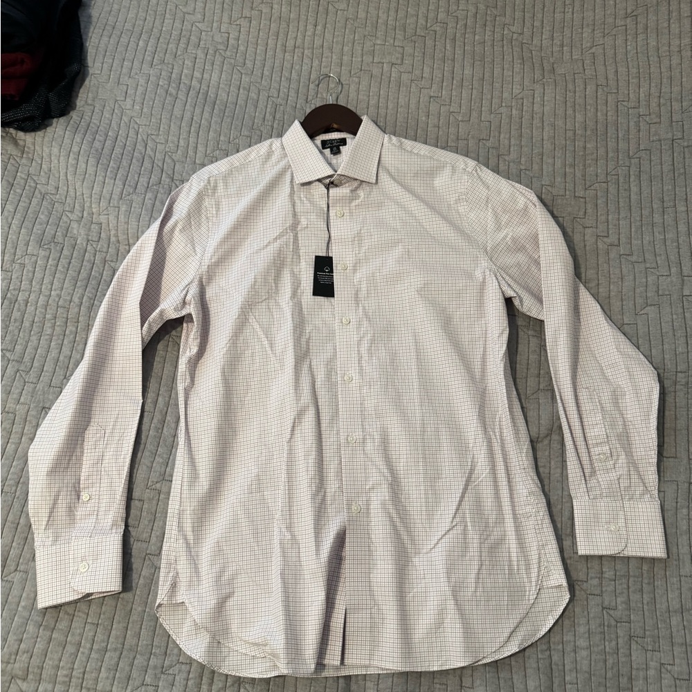 J Crew White Checkered Shirt